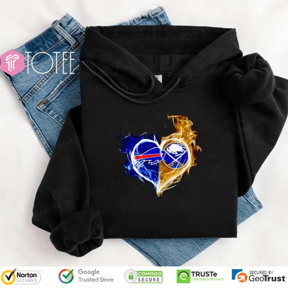 Smoke Heart Buffalo Bills Buffalo Sabres Hoodie
