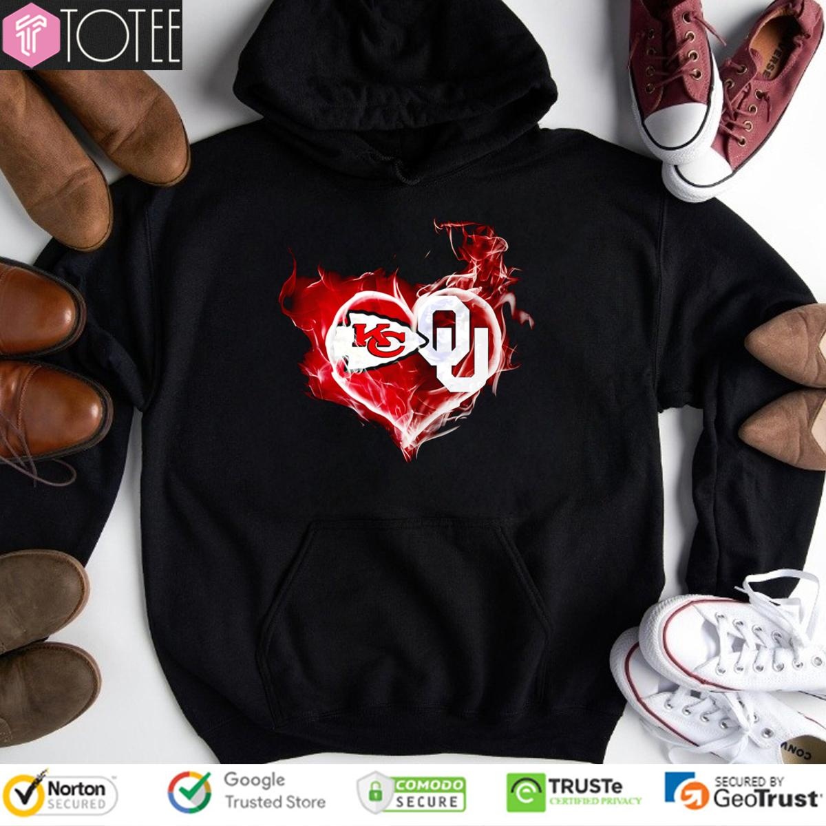 Smoke Heart Kansas City Chiefs Oklahoma Sooners Hoodie