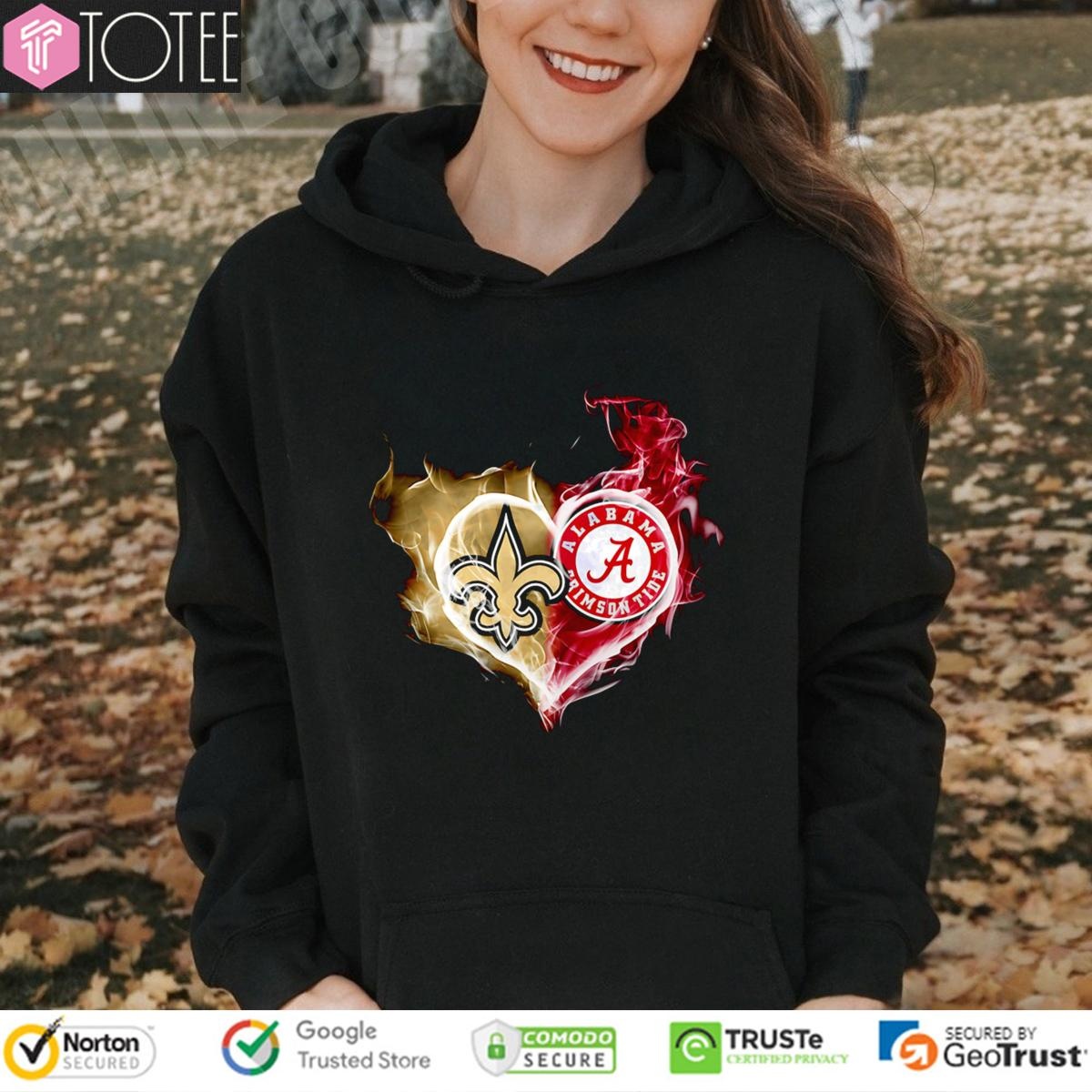 Smoke Heart New Orleans Saints Alabama Crimson Tide Hoodie