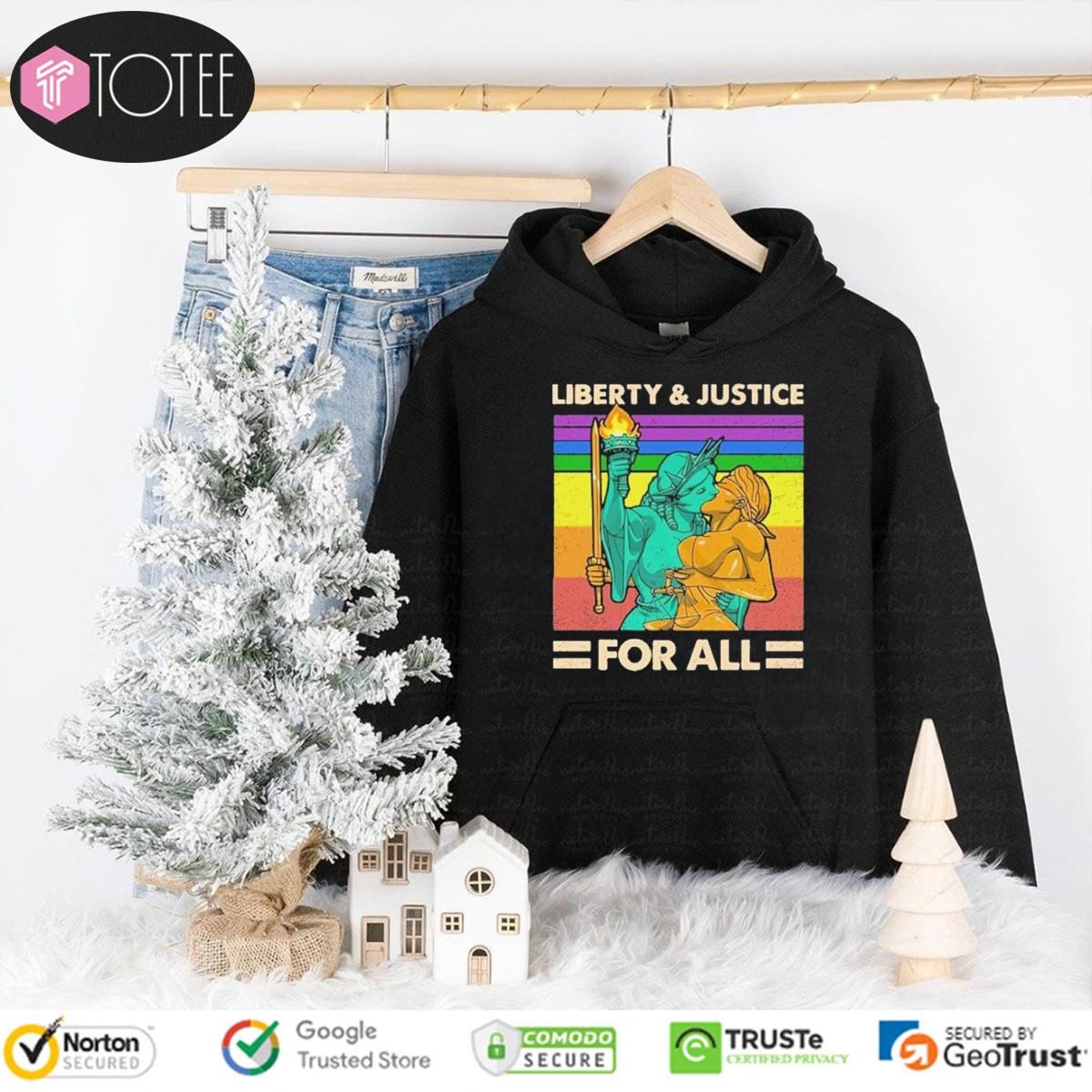 Lgbt Liberty Kiss Justice For All Vintage Hoodie