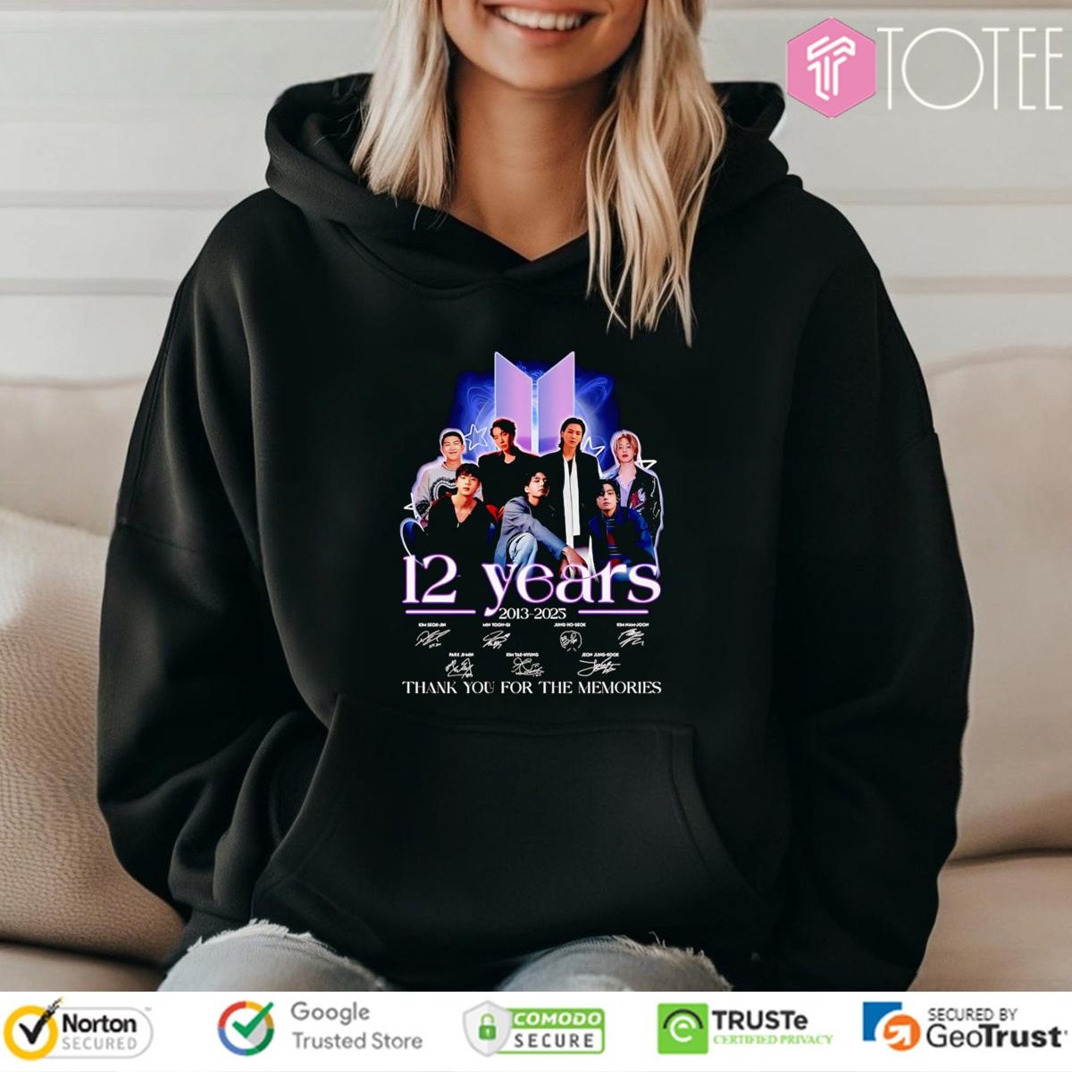 12 Years 2013 2025 Bts Signatures Hoodie