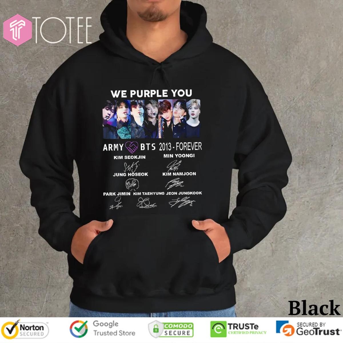 Army Love Bts We Purple You 2013 Forever Signatures Hoodie