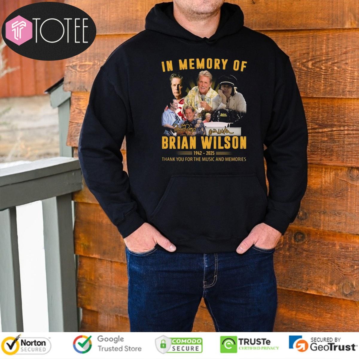 In Memory Of Brian Wilson 1942-2025 Thank You For Music And Memories Shirt Hoodie
