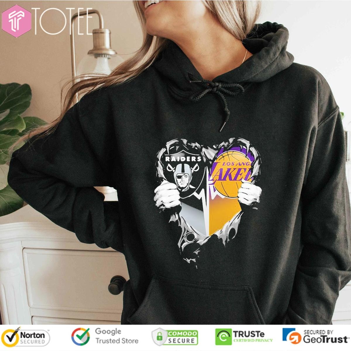 Inside Me Raiders And Lakers Heartbeat Hoodie