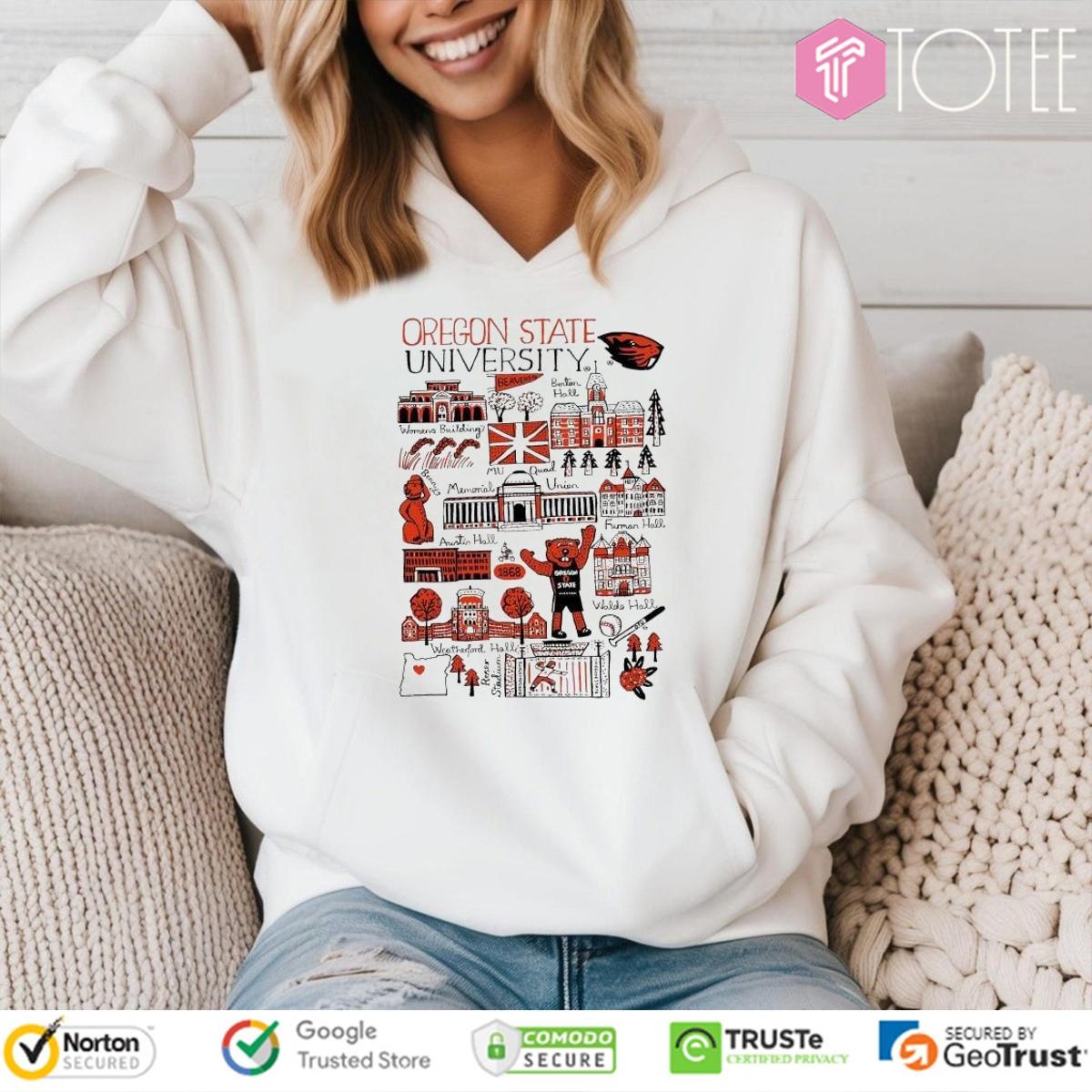 Oregon State University Beavers Art Illustration Hoodie