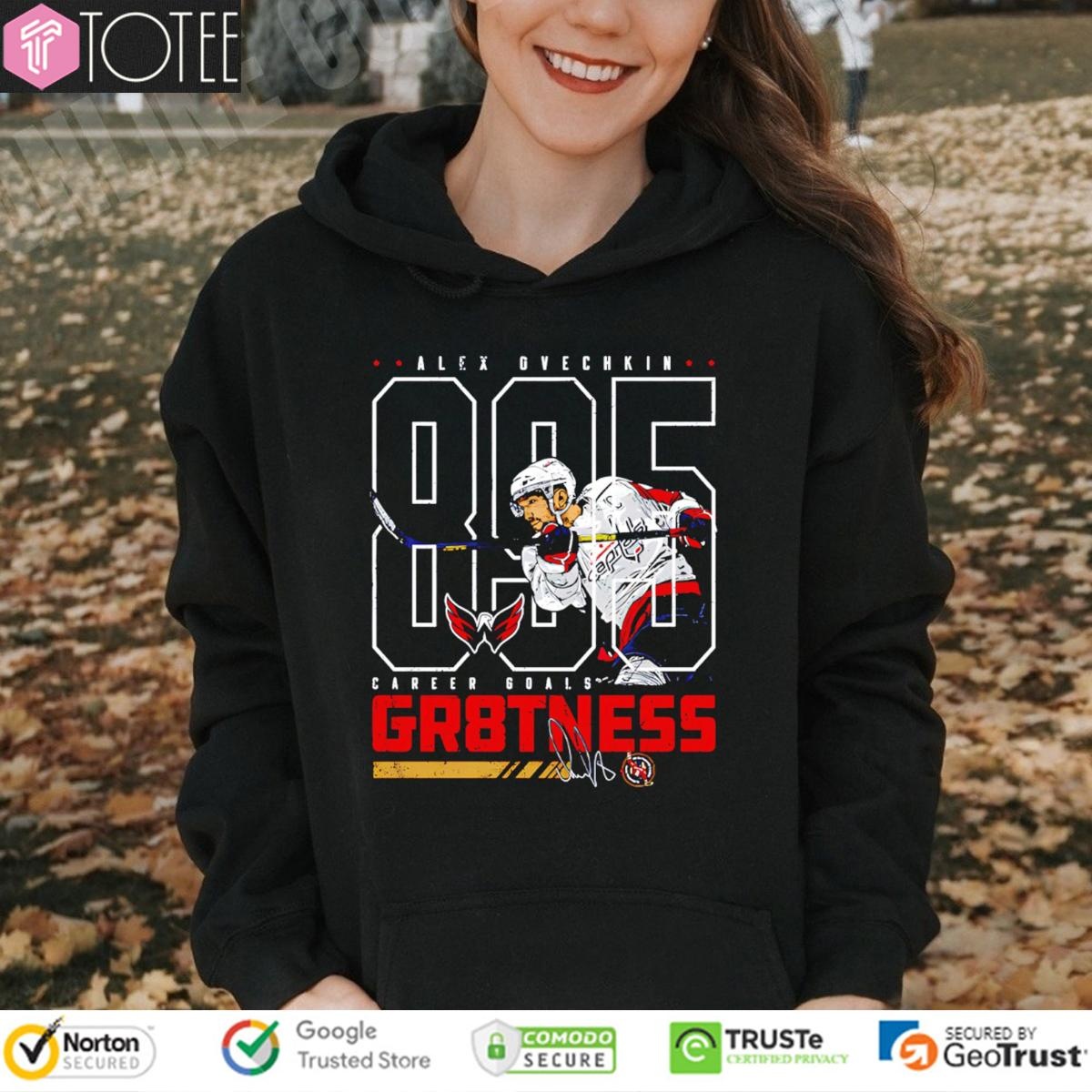 Alex Ovechkin 895 Career Goals Gr8Tness Washington Hockey Signature Hoodie