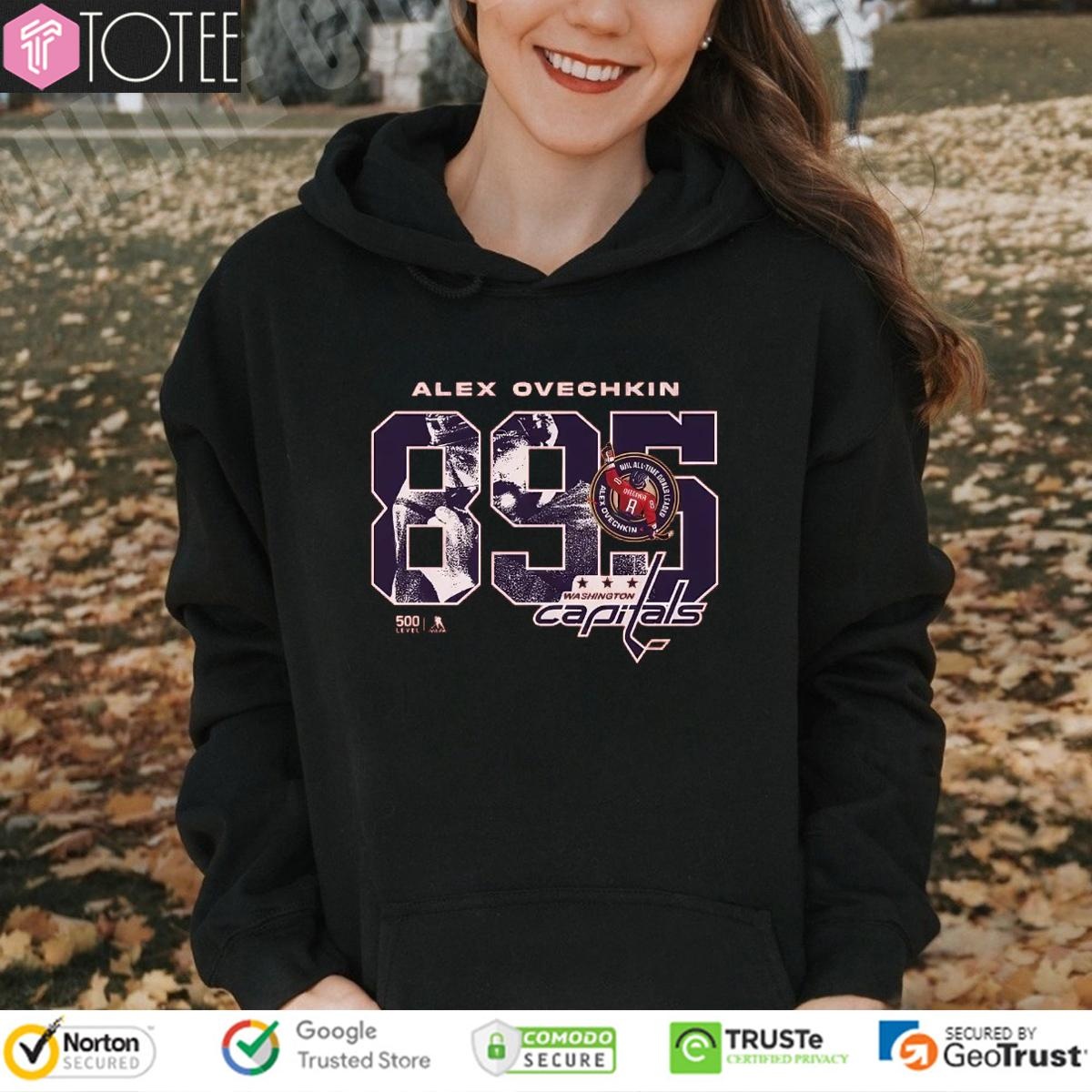 Alex Ovechkin 895 Washington Capitals Hockey Goals Scorer Overlay Hoodie