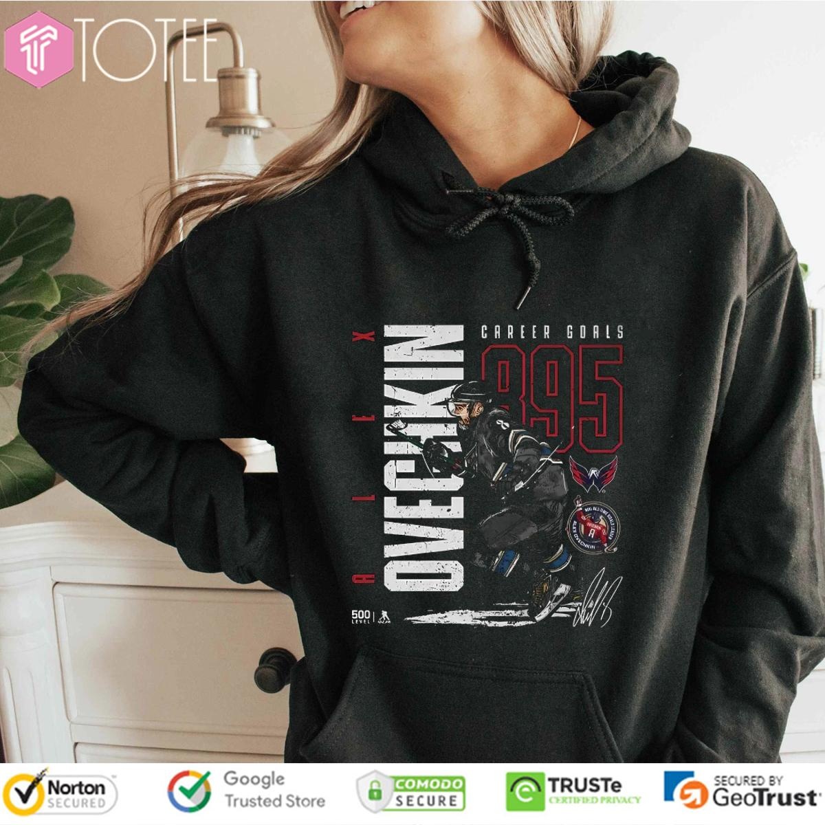 Alex Ovechkin Washington Capitals 895 Career Goals Throwback Signature Hoodie