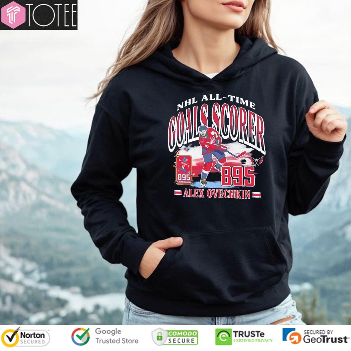 Nhl All-Time Goals Scorer Alex Ovechkin 895 Washington Capitals Hockey Hoodie