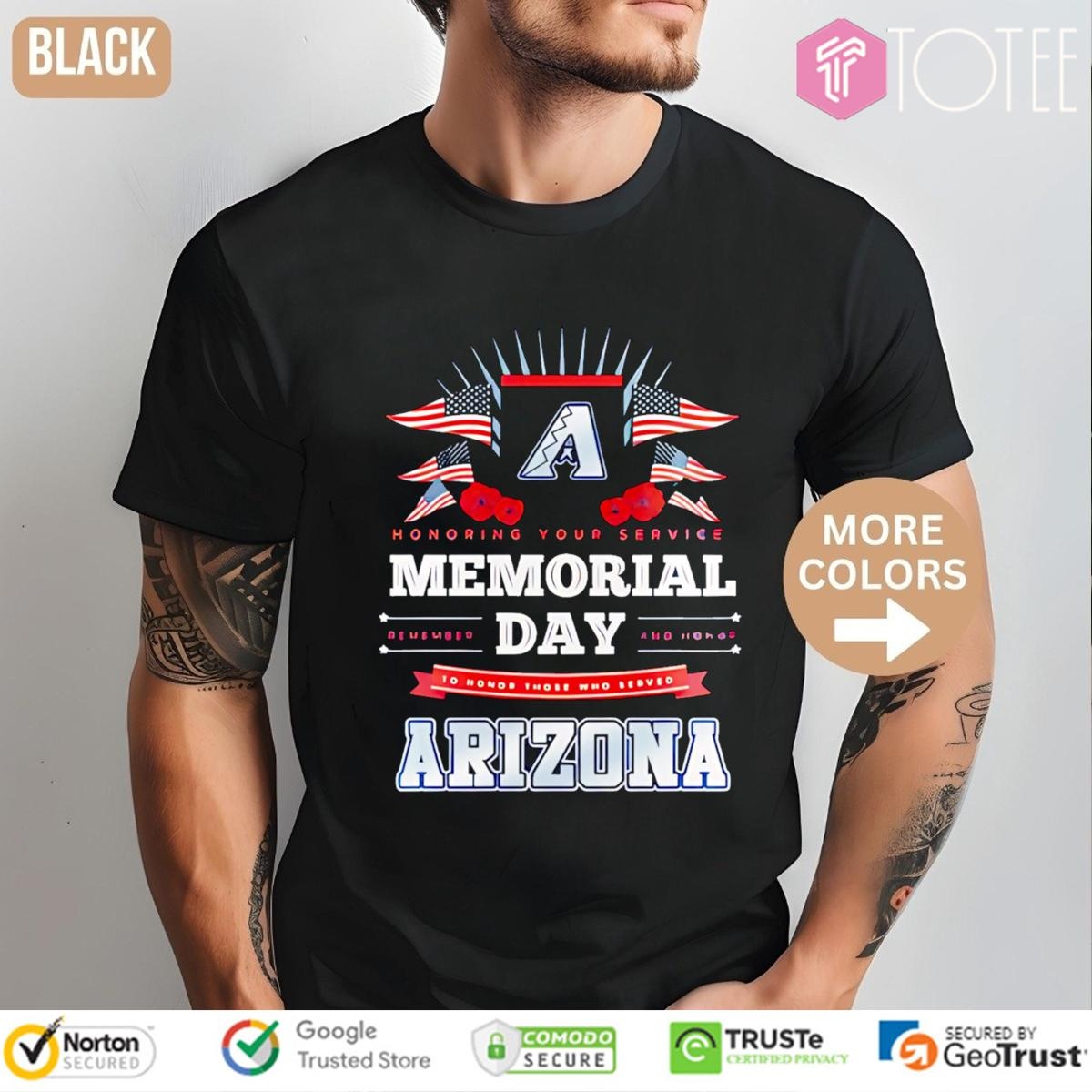 Honoring Your Service Memorial Day Arizona Diamondbacks Baseball T-shirt