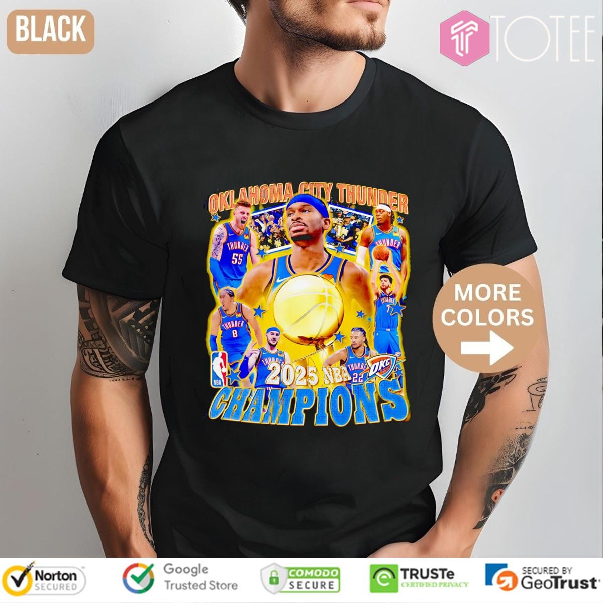 Oklahoma City Thunder Champions 2025 Nba Champions Vintage Bootleg T-shirt