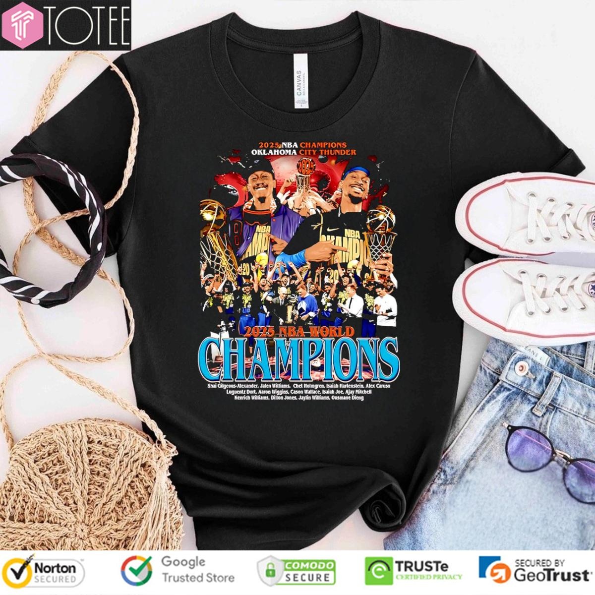 2025 Nba Champions Oklahoma City Thunder Sga And J-Dub Graphic T-shirt
