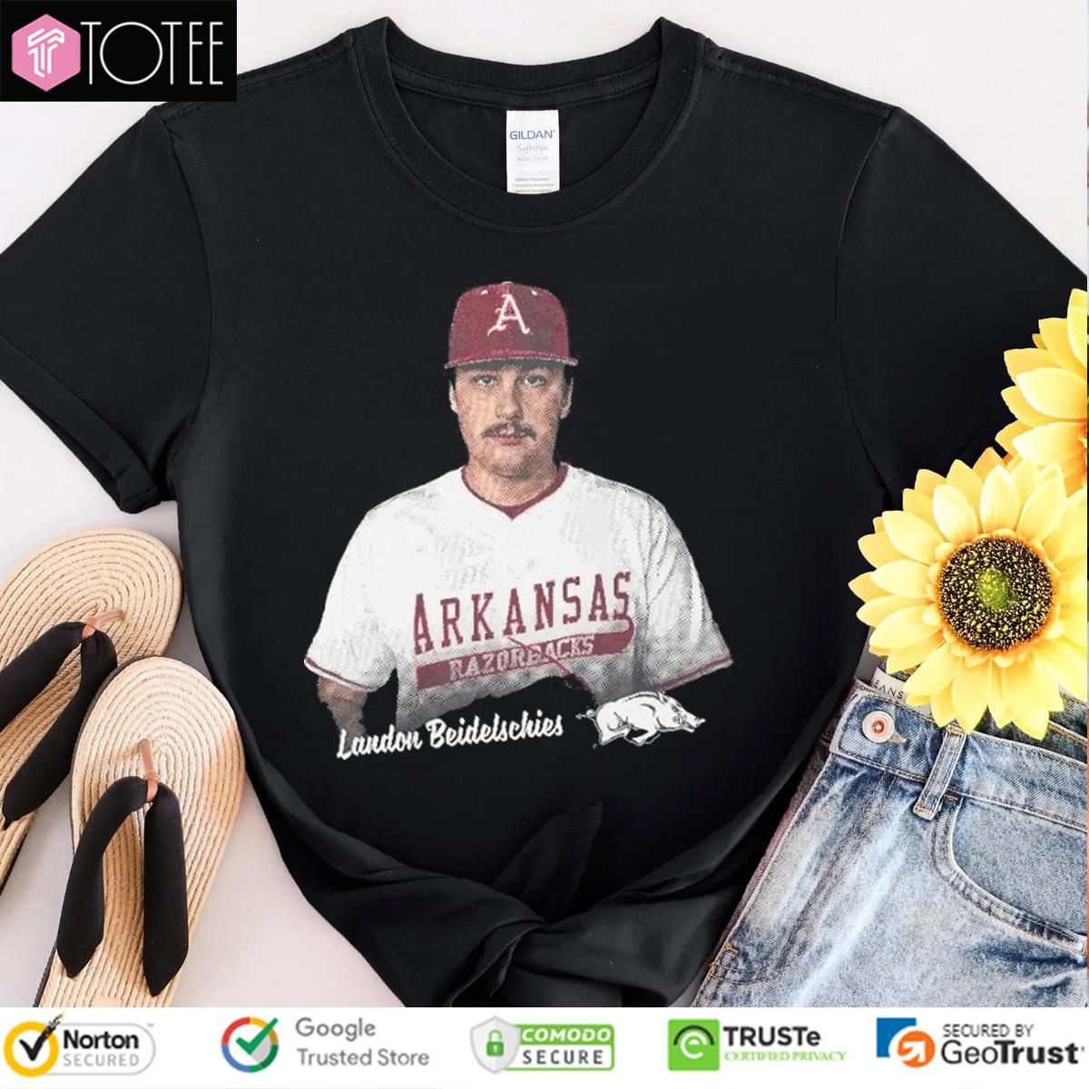 Landon Beidelschies Arkansas Razorbacks Portrait T-shirt