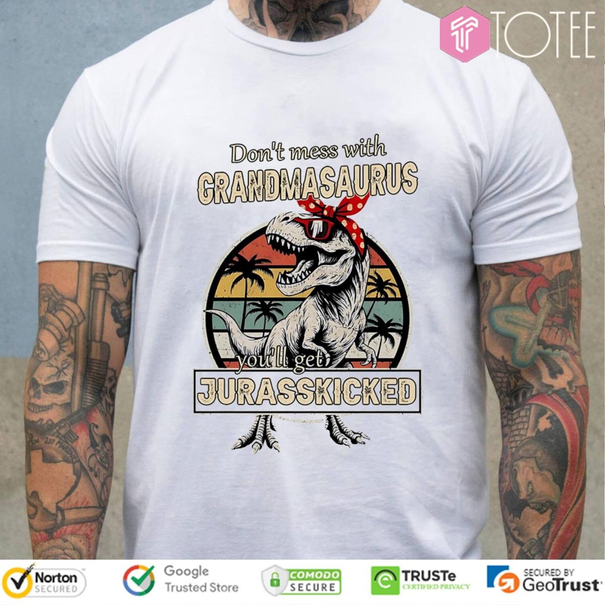 T-Rex Dont Mess With Grandmasaurus Youll Get Jurasskicked Vintage T-shirt
