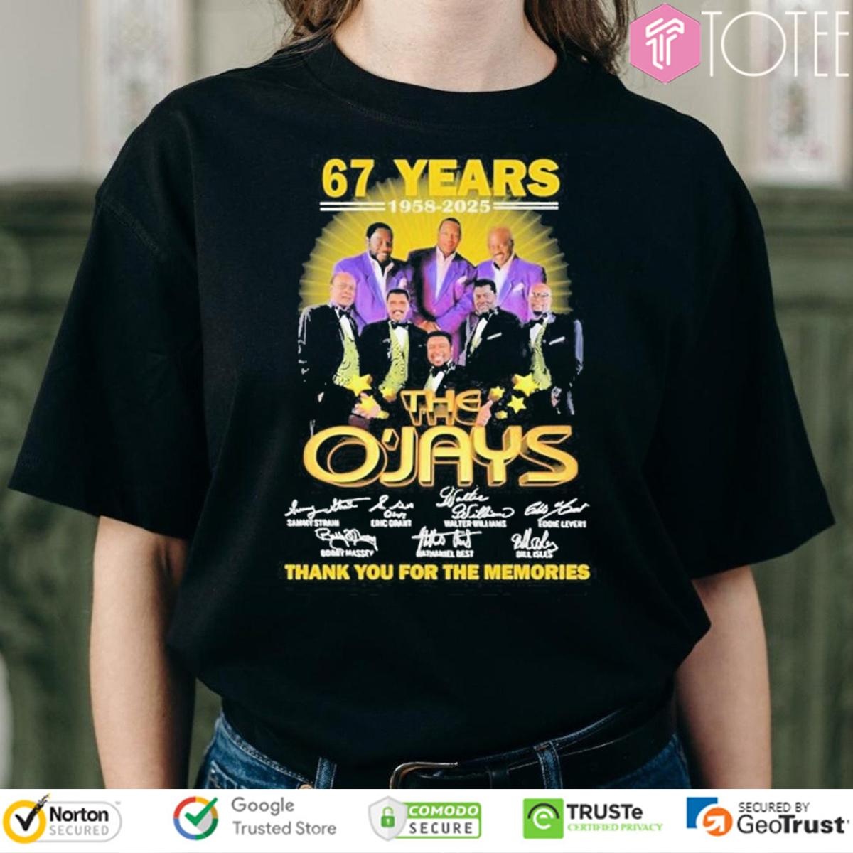 67 Years 1950-2025 The Ojays Signatures T-shirt